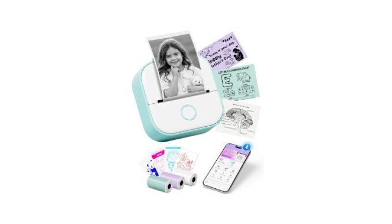 Memoking Mini Sticker Printer – T02: Portable Label Maker for Kids and Students