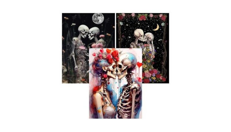 Ekuxom 3 Pack Skull Diamond Art Kits for Adults