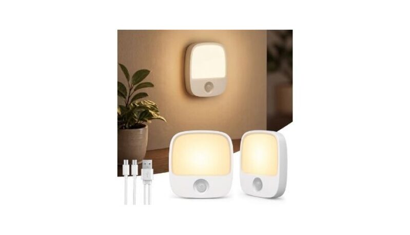 EZVALO Rechargeable Motion Sensor Night Lights, 2 Pack - Versatile, Energy-Efficient Night Lighting