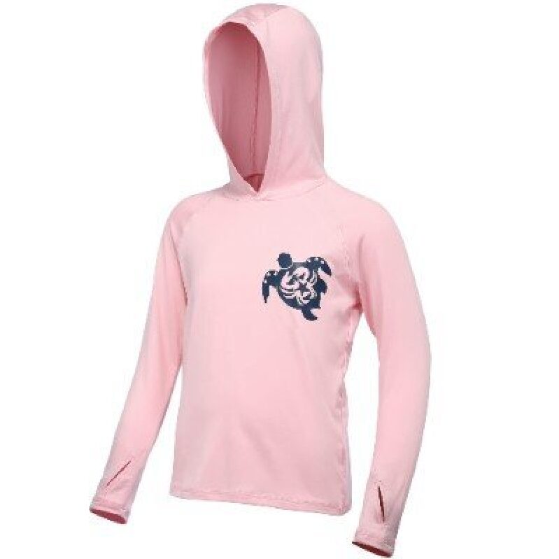 DRONIRING UV Protection Kids' Rash Guard - Pink with Turtle Design