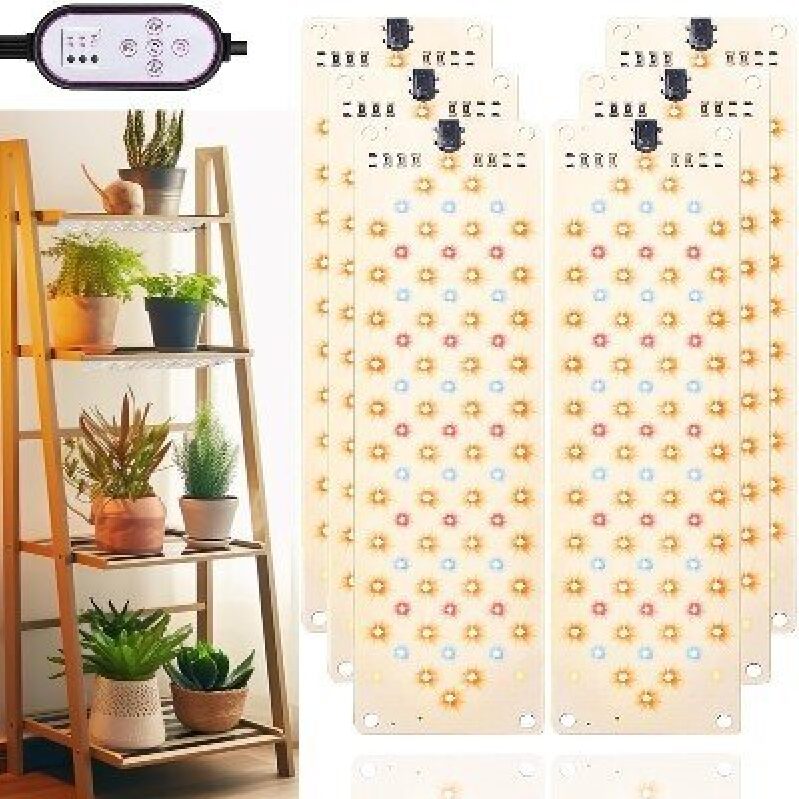 6-Piece Set of Ultra-Slim Plant Grow Lights with Remote Control
