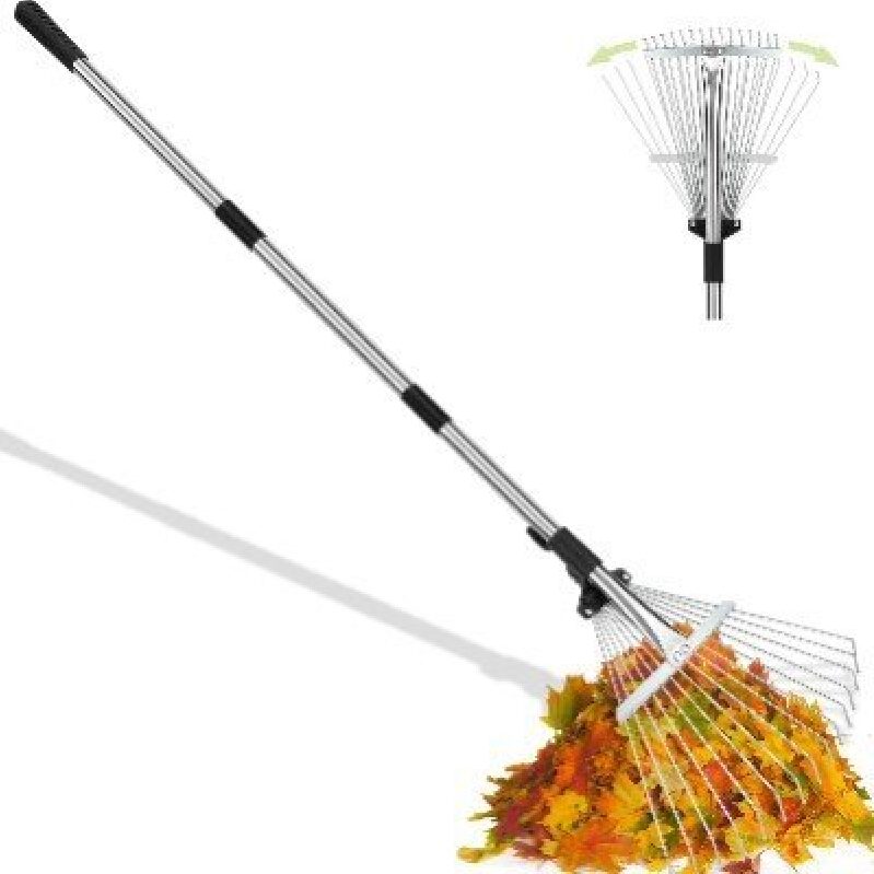 Versatile 68 Inch Adjustable Leaf Rake - Perfect for Seasonal Cleanup