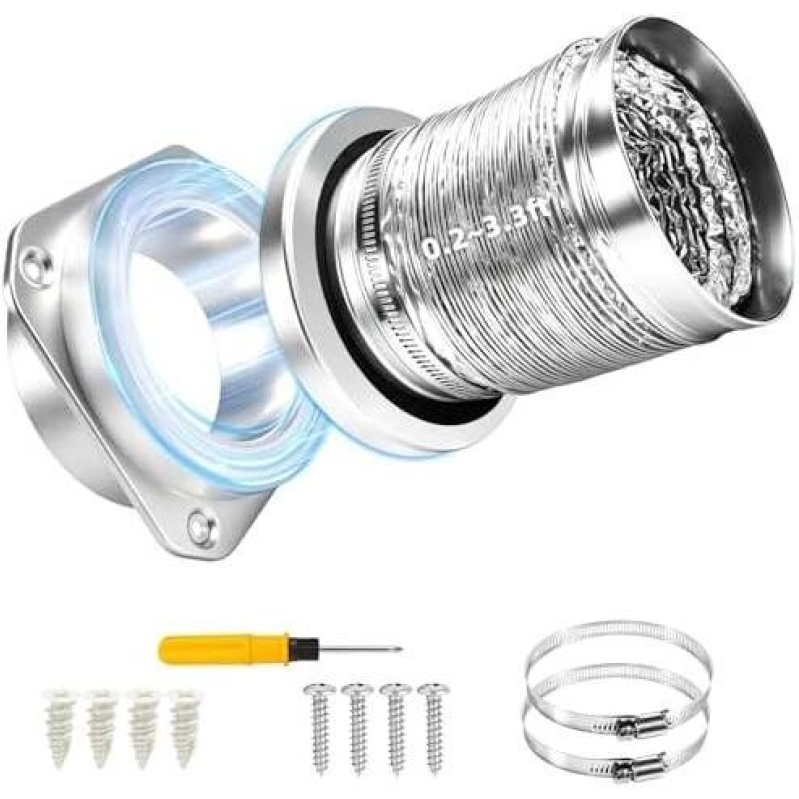 Magnetic Dryer Vent Hose Connector Kit for Tight Spaces - 40% OFF
