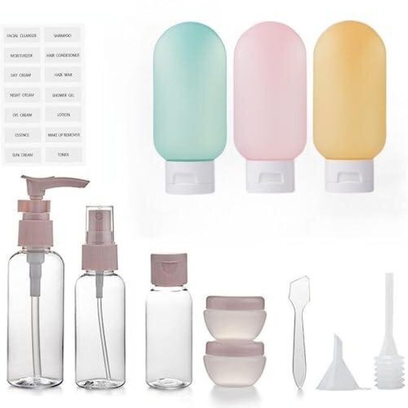 TSA Approved Travel Bottles Set - 12 Piece, Squeezable Bottles for All Your Essentials