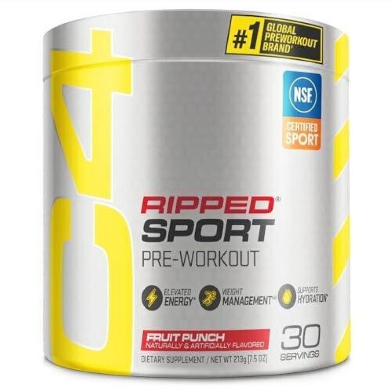 Ripped Sport Pre-Workout - Fruit Punch, 30 Servings, 40% OFF