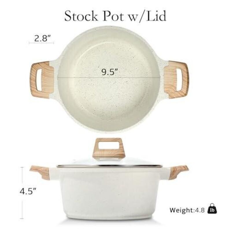 Granite Non-Stick Stock Pot with Lid - 50% Discount