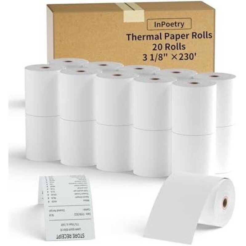 20 Pack Thermal Paper Rolls - Ideal for Efficient Receipt Printing