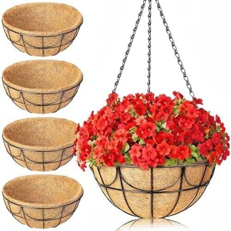 Durable 12-Inch Outdoor Hanging Plant Baskets - 40% OFF