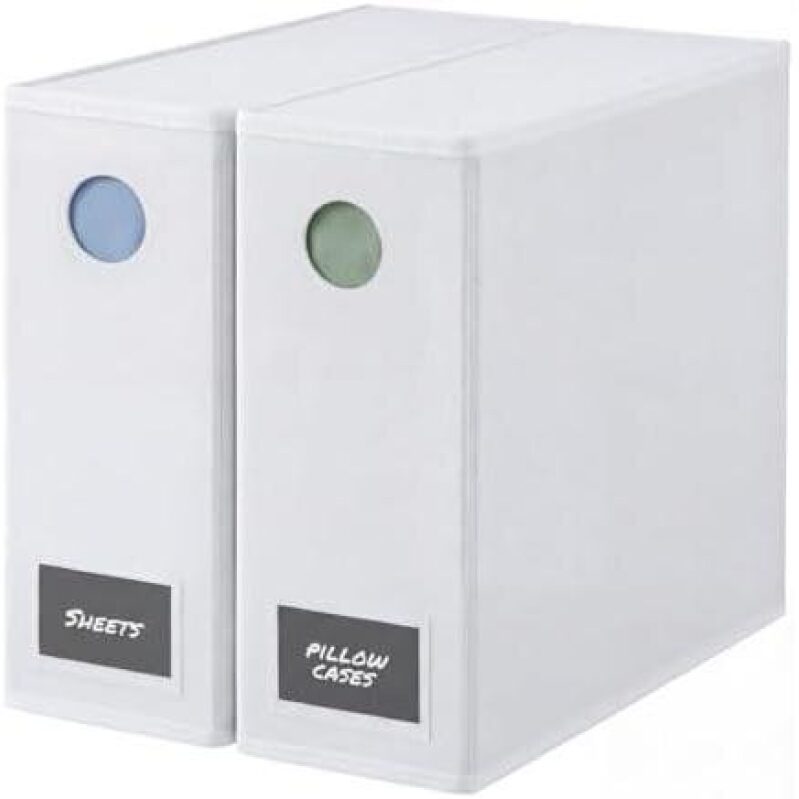 2 Pack Sheet Organizers – Foldable Storage Sheets Set Organizer for Linen Closet – King & Queen Size