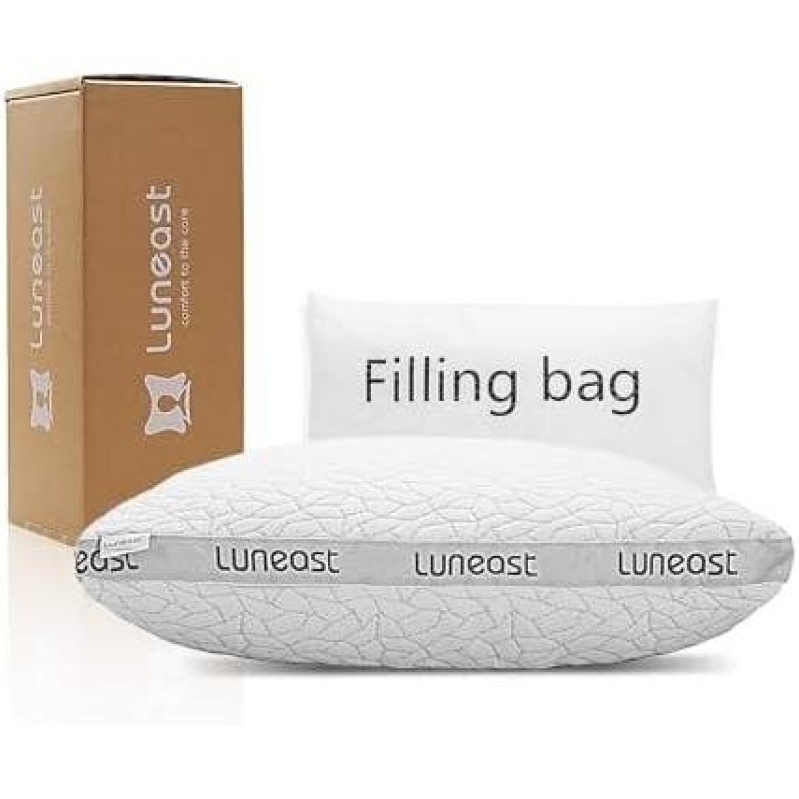 Luneast Adjustable Bamboo Memory Foam Pillow - Queen Size