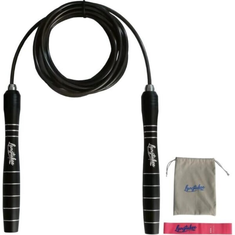 Langtukee Speed Jump Rope – Professional Aluminum Alloy Skipping Rope with 360° Bearings – Adjustable 4mm Steel Cable for Double Unders, Boxing, MMA, HIIT & Cardio Training – Anti-Slip Grip