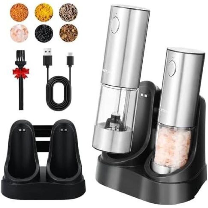 Kinki Rechargeable Salt and Pepper Grinder Set - 53% Off
