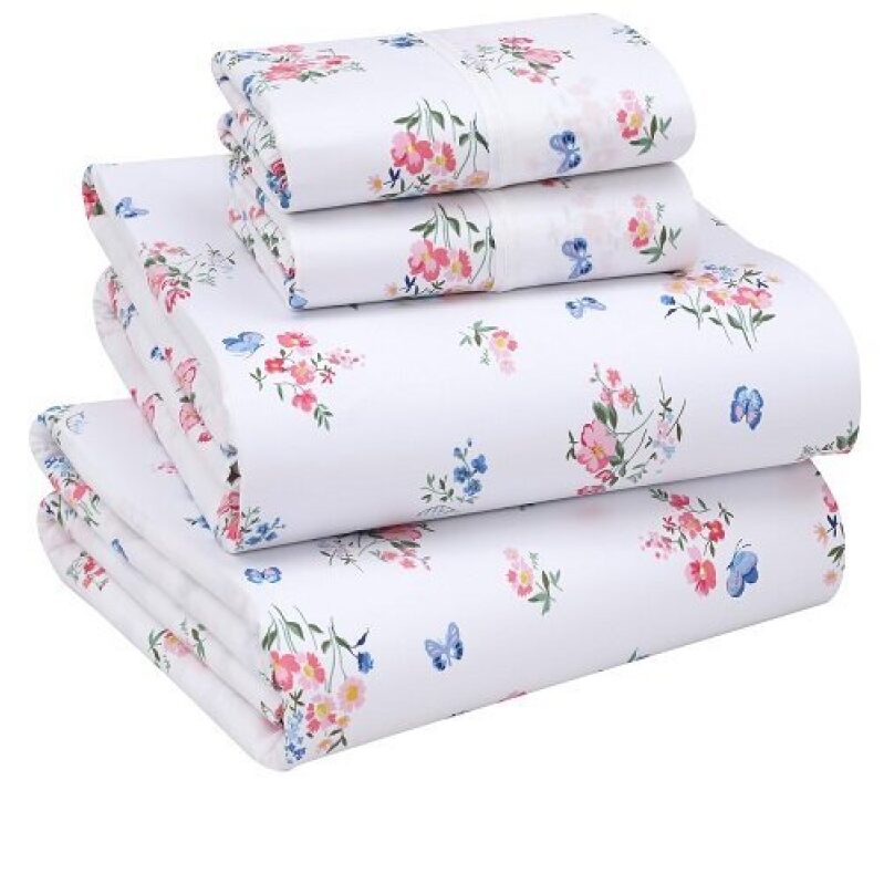 RUVANTI 100% Pure Cotton Floral Sheets - Save $9.18!