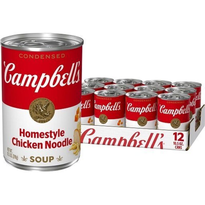 Campbell's Homestyle Chicken Noodle Soup, 10.75oz Cans, 12 Pack - Delicious and Convenient