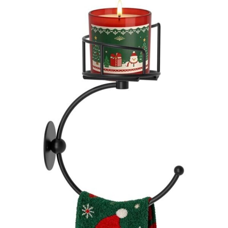 Elegant Bathroom Towel Ring with Retro Wall Candle Holder - 50% Off
