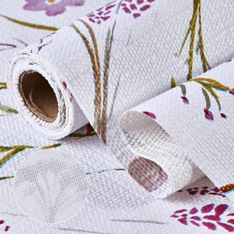 Elegant Floral Kitchen Cabinet Liners - Non-Stick Drawer Linings