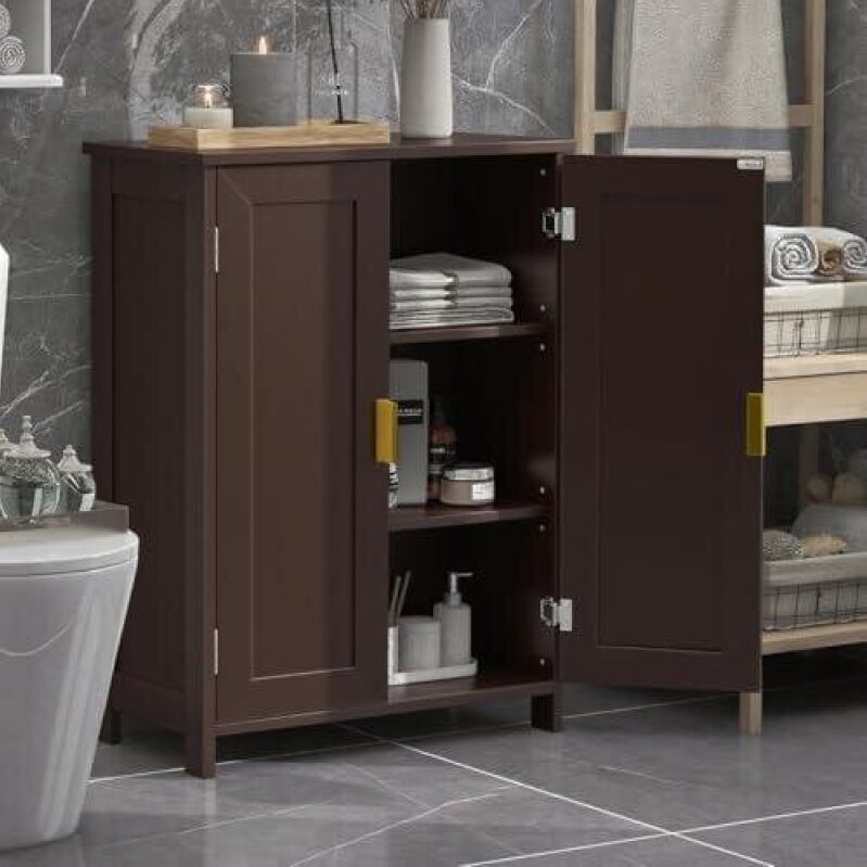 Stylish TaoHFE Brown Bathroom Storage Cabinet - 55% OFF