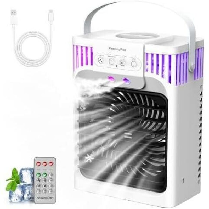 Portable Air Conditioner with Cooling Fan - 3 Speeds & 3 Mist Modes - 50% OFF