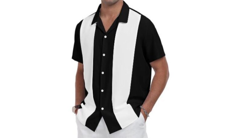 Vintage Bowling Shirt for Men - Retro Cuban Style
