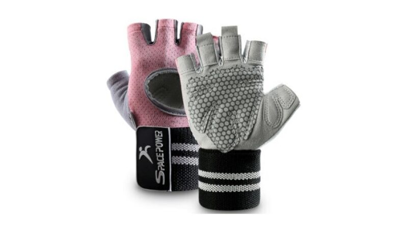Lightweight Breathable Gym Gloves for Exercise - Full Palm Protection & Integrated Wrist Wraps