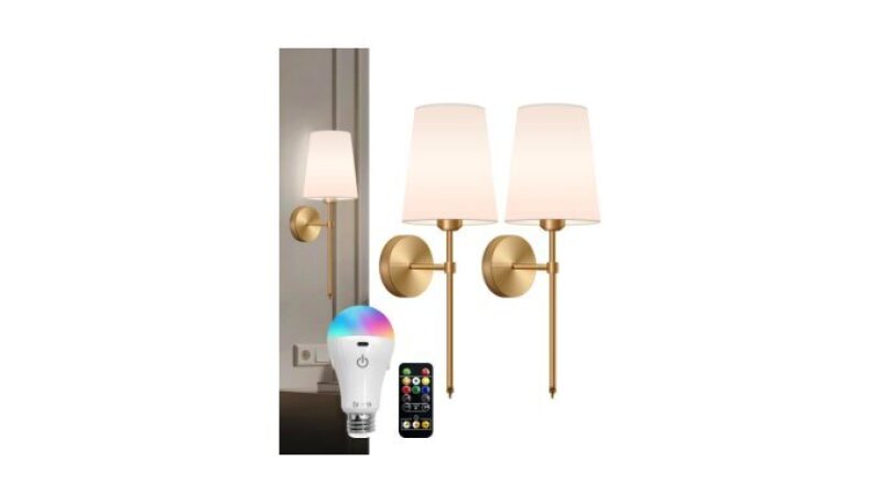 Battery Operated Wall Sconce Set of 2 - Versatile and Stylish Lighting