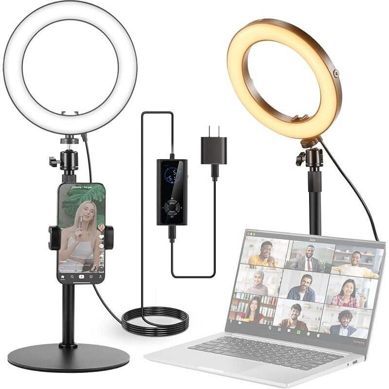 Neewer 8-in-1 18W Desk Ring Light with Adjustable Stand