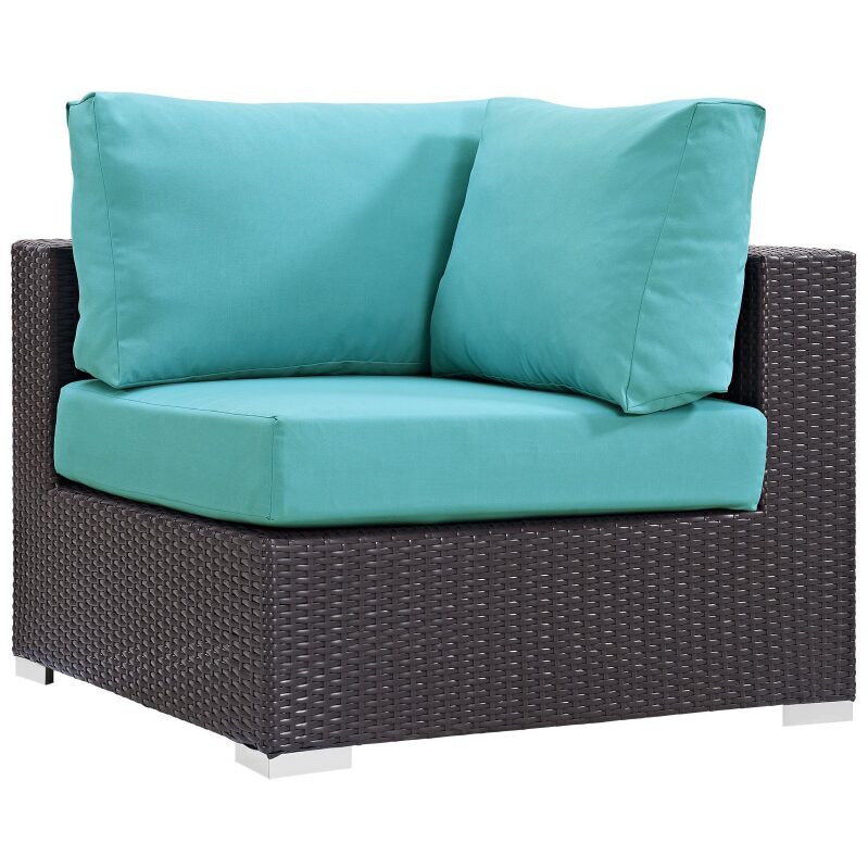 Modway Convene Wicker Rattan Outdoor Patio Sectional Sofa - Perfect for Patio Refresh