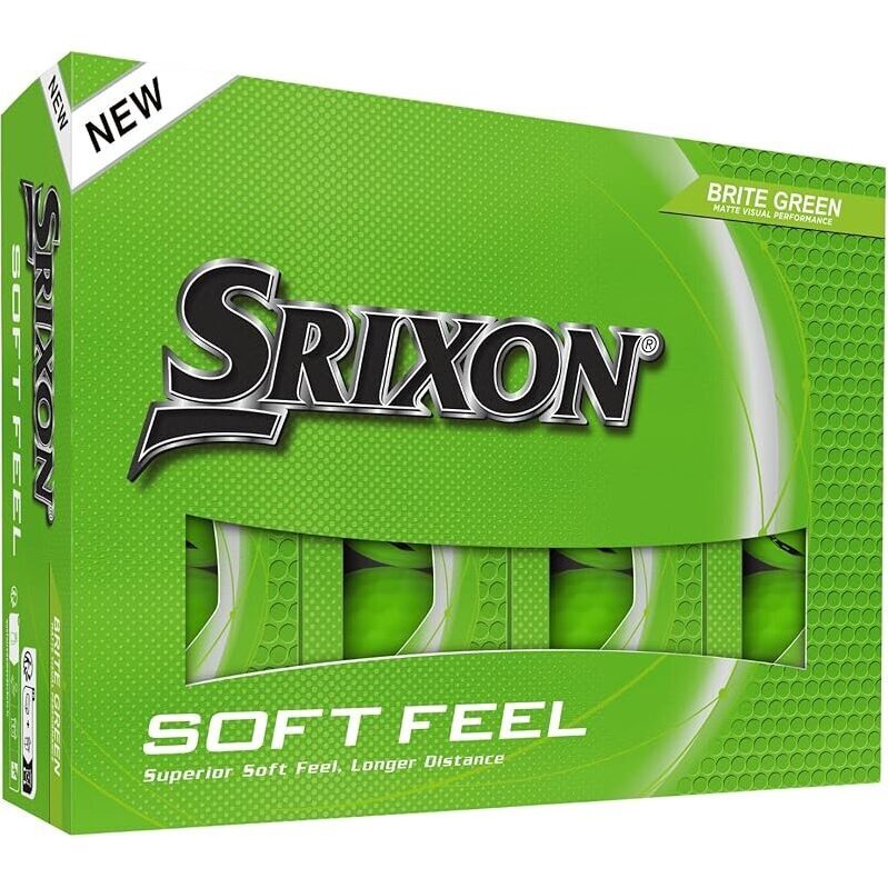 Srixon Soft Feel Golf Balls 12-Pack: Matte Visual Performance with Brite Green