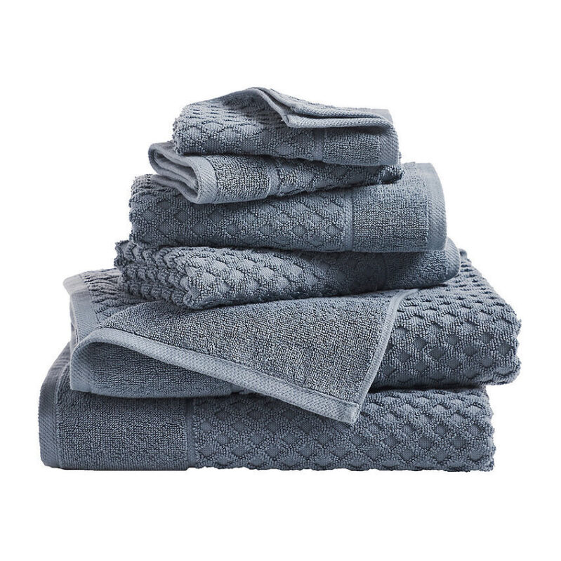 Luxurious 6-Piece Linen Cotton Quick-Dry Textured Towel Set