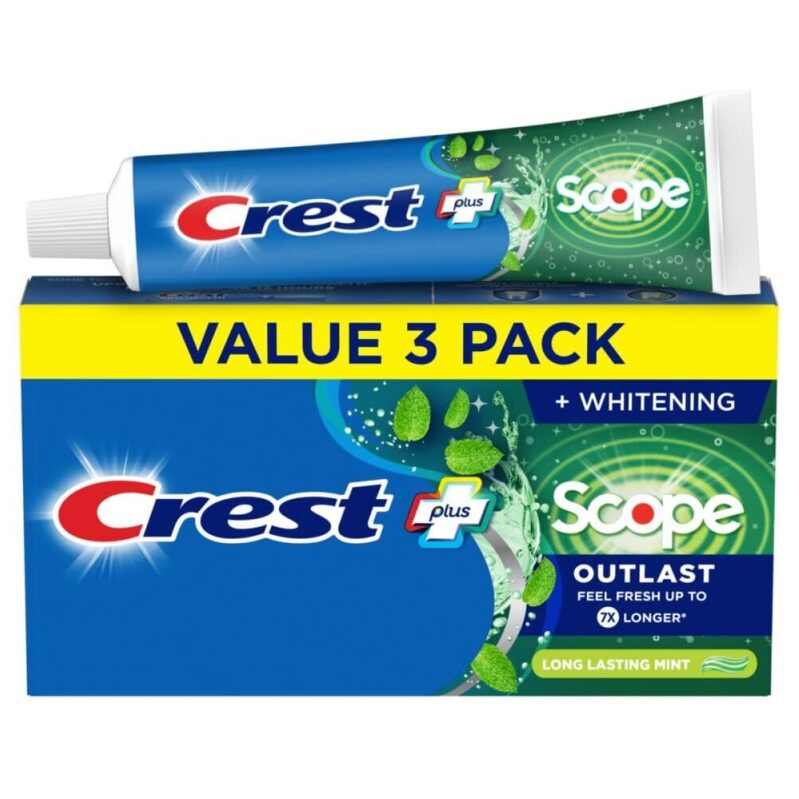Crest + Scope Outlast Complete Whitening Toothpaste Value 3 Pack