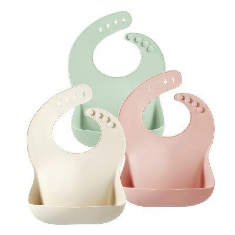 PandaEar Silicone Baby Bibs - 3-Piece Set - Perfect for Messy Eaters