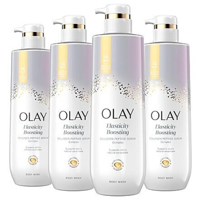 Olay Elasticity Boosting Body Wash - Premium Skin Support, 20 fl oz (Pack of 4) - Unbeatable Deal