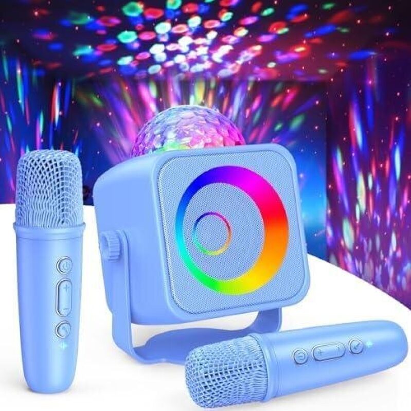 Kids LED Karaoke Wireless Dual Microphone Set - 50% OFF