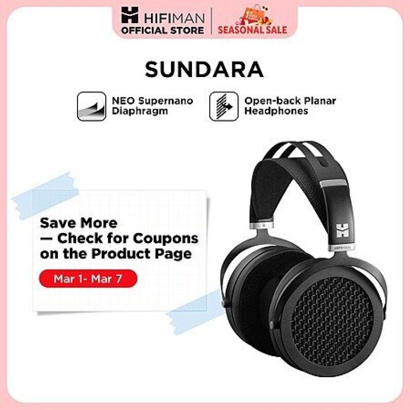 HIFIMAN Sundara Open-Back Planar Magnetic Headphones: Neo Supernano Diaphragm