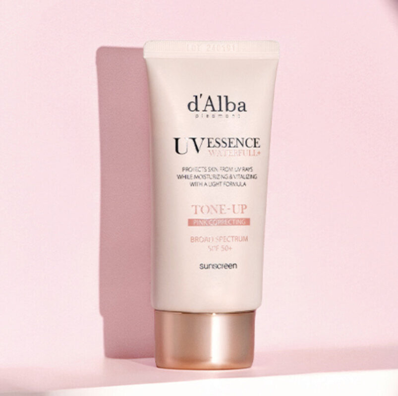 d'Alba UV Essence Waterfull Tone-Up Pink Correcting Broad Spectrum Sunscreen SPF 50+