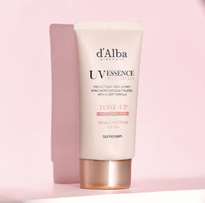 d'Alba UV Essence Waterfull Tone-Up Pink Correcting Broad Spectrum Sunscreen SPF 50+