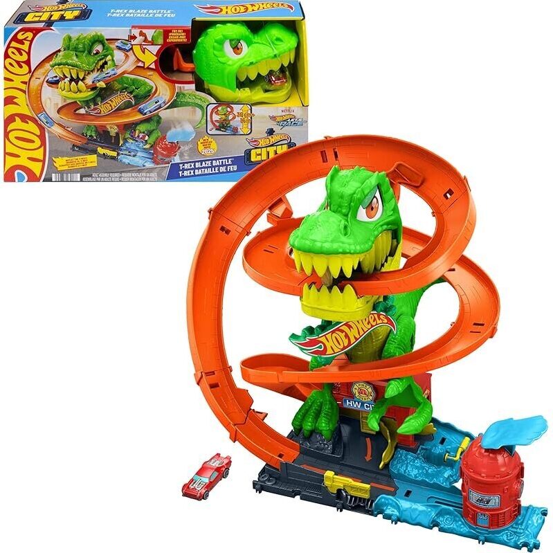Hot Wheels T-Rex Blaze Battle Playset: Engaging Dinosaur Adventure