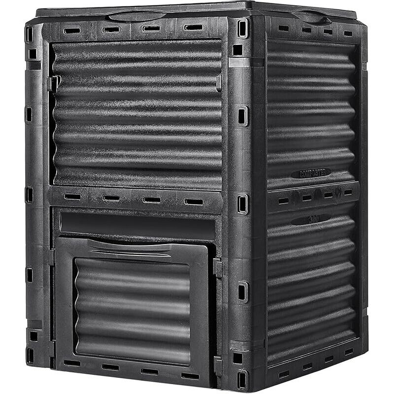 VEVOR 80 Gallon Garden Compost Bin with Top Lid & Bottom Door
