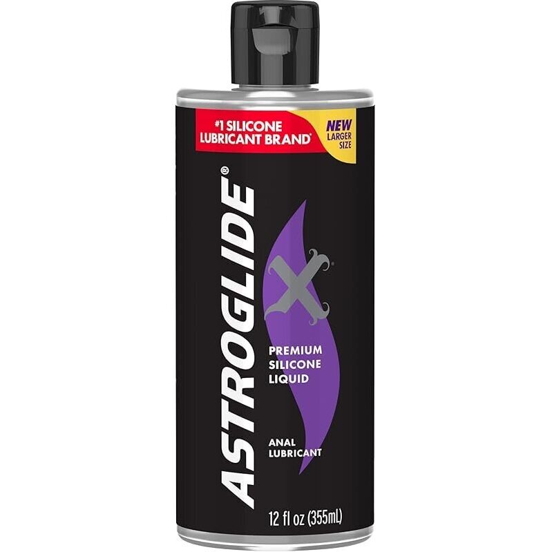 Astroglide Silicone Lube X Premium Personal Lubricant 12oz - Long-lasting, Waterproof, and Versatile