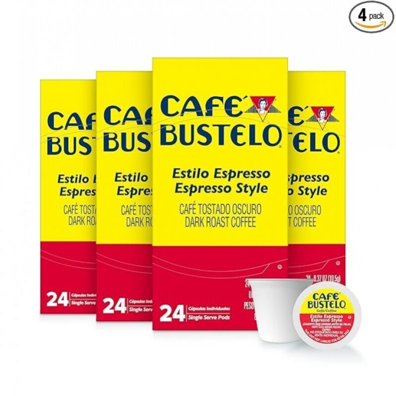 Cafe Bustelo Espresso Style Dark Roast Single Serve Coffee Pods - 24 Count (Pack of 4)