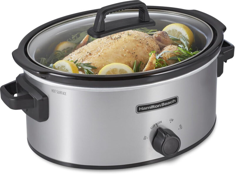 Affordable 6QT Stainless Steel Slow Cooker - Prime Eligible