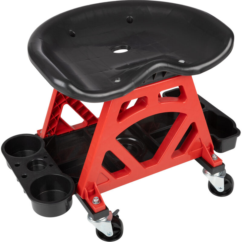 Stalwart Creepers Automotive Stool Chair w/ Wheels & Tool Storage