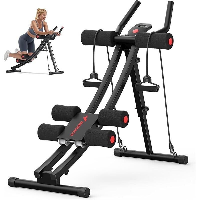 MERACH Dual Track Ab Machine - Adjustable Ab Trainer for Home Gym