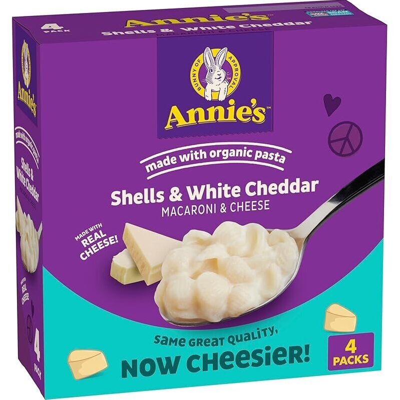Annie's Shells & White Cheddar Mac and Cheese Pasta - 4 Pack