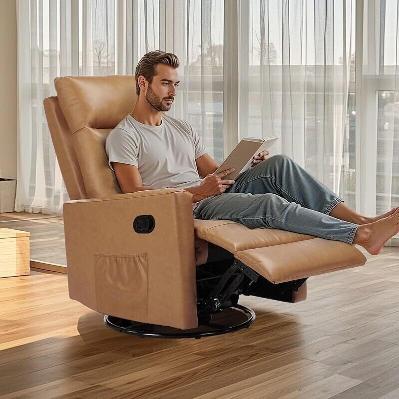 Sweetcrispy Recliner Chair 360 Swivel Rocker - Ultimate Relaxation in Style