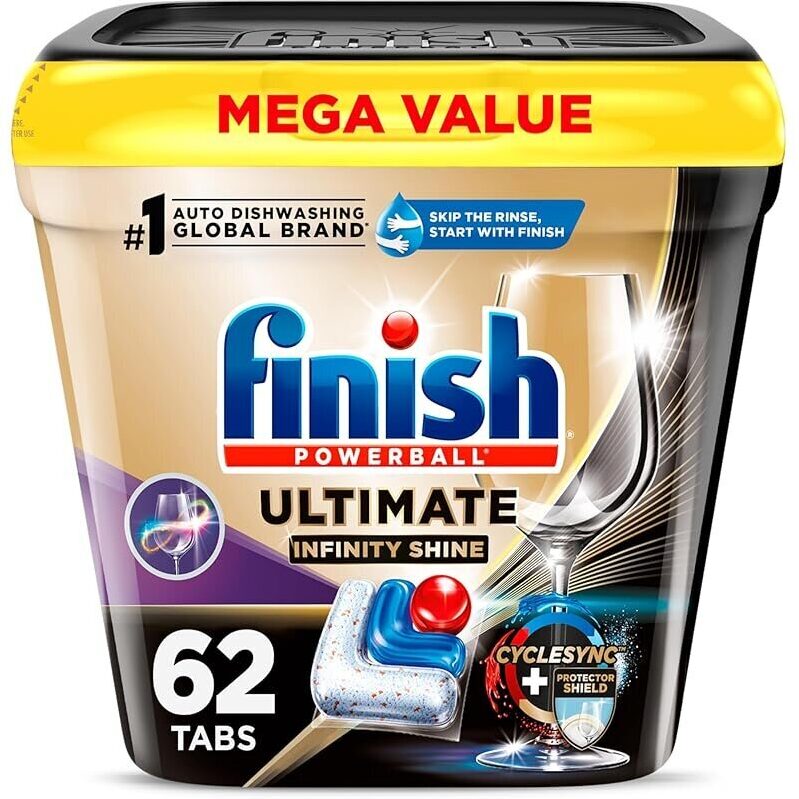Ultimate Infinity Shine Dishwasher Pods 62-Count - Powerful Cleaning for Every Dish