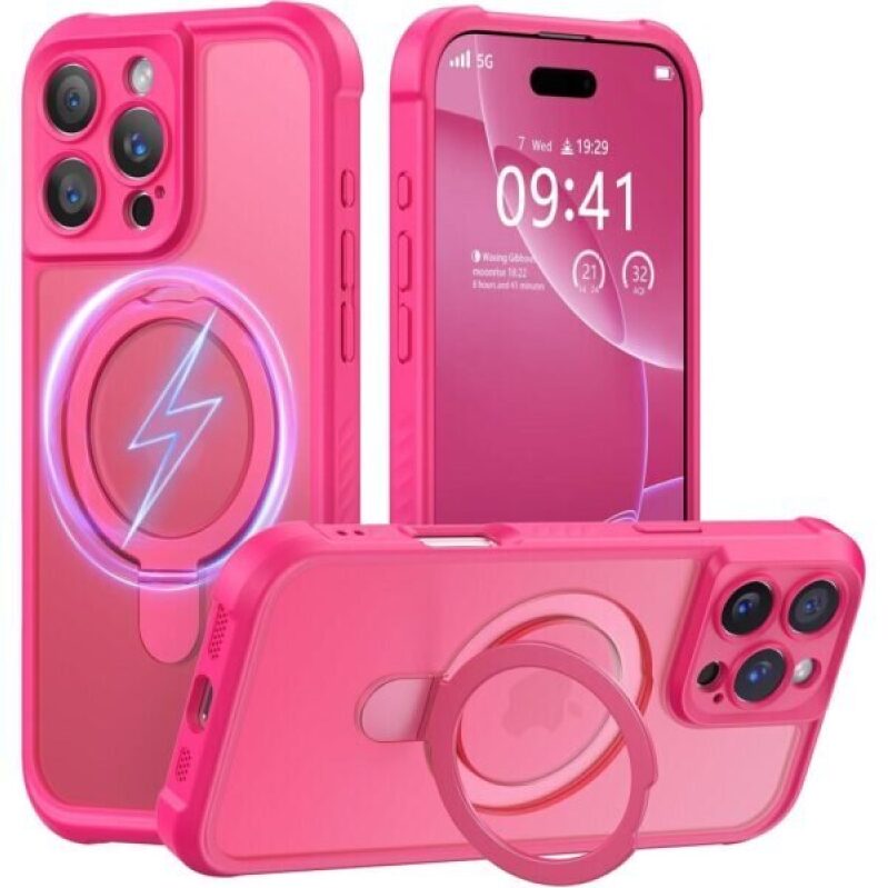 Military Drop Shockproof iPhone 16 Pro Case with Magnetic Invisible Stand
