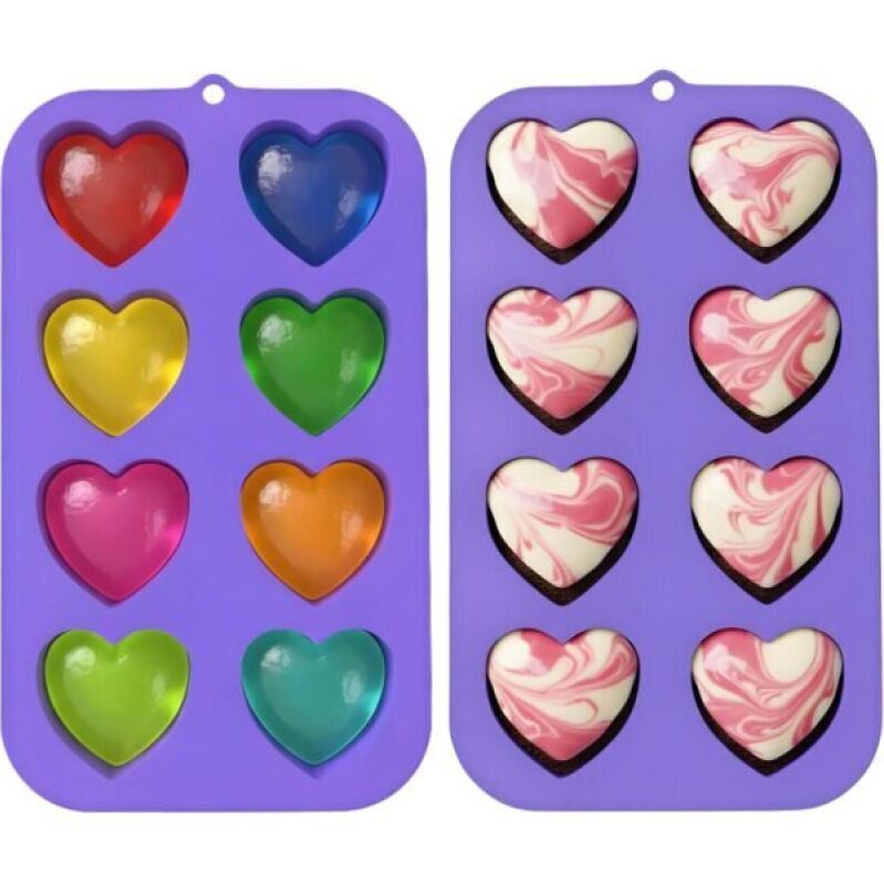 Bakerpan 2 Pack Heart Molds Silicone - Perfect for Valentine's Day and Baking