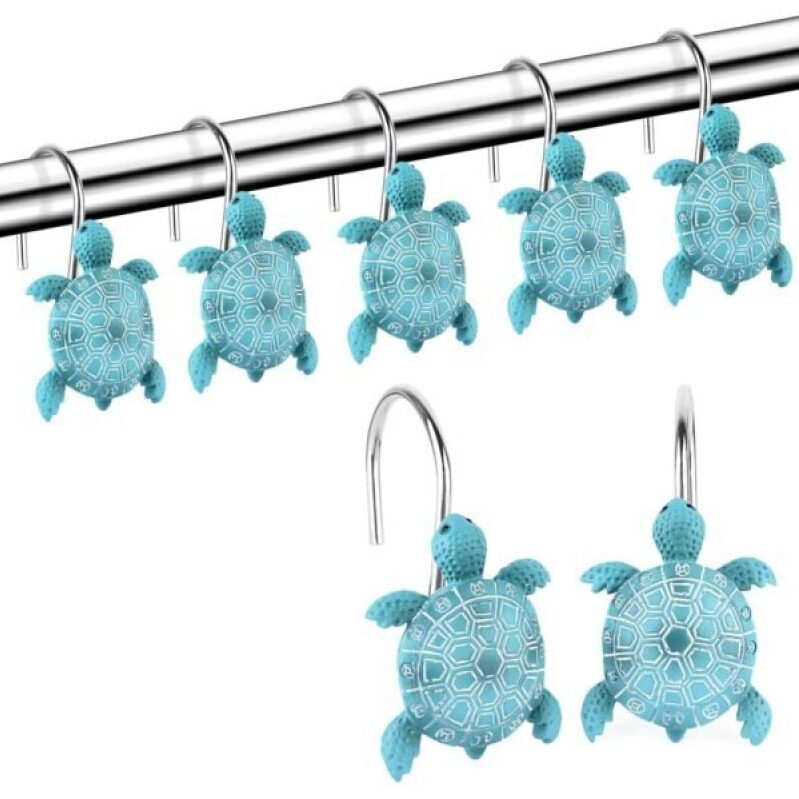 Sea Turtle Shower Curtain Hooks for Bathroom - 50% Off