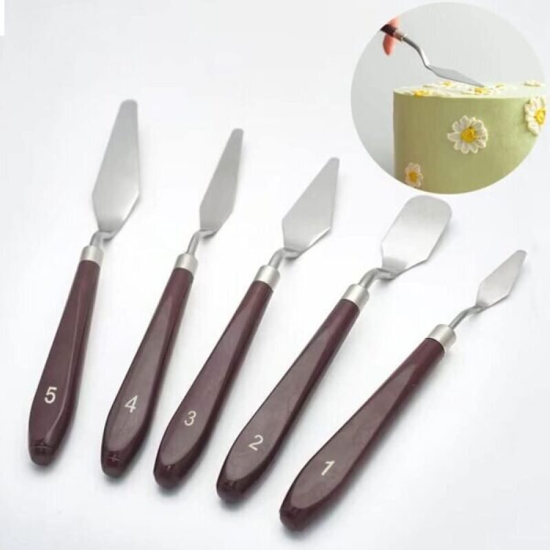 5 Piece Set Stainless Steel Cake Decorating Spatulas - Perfect for Baking